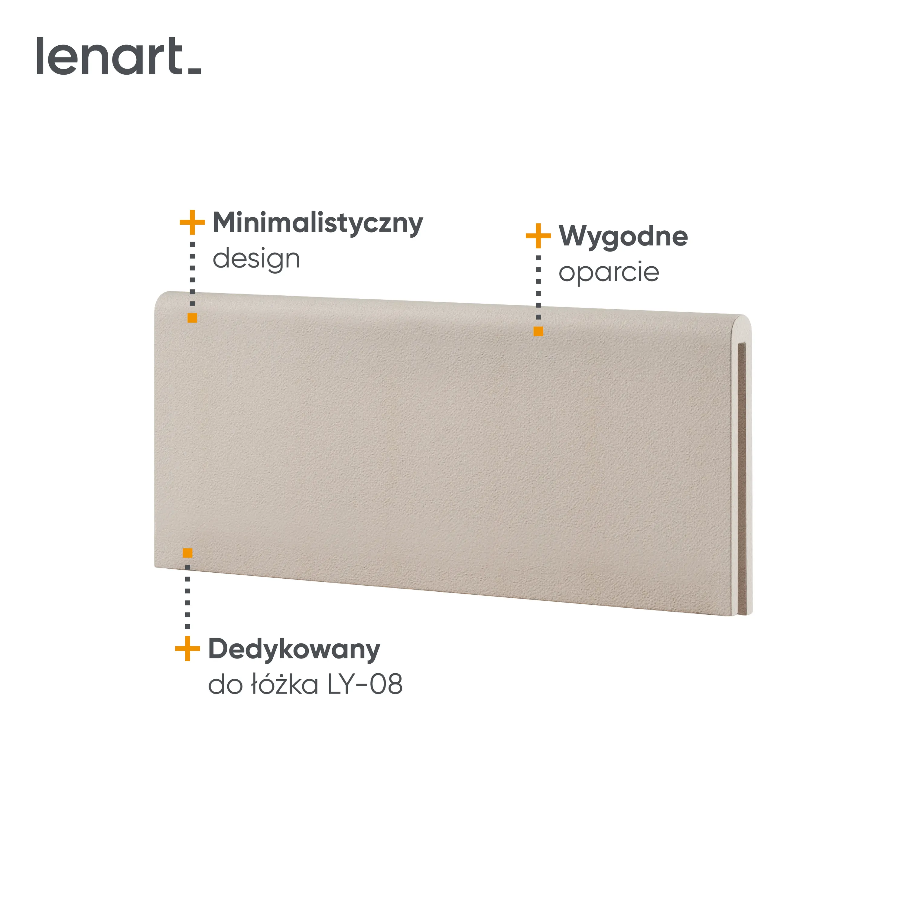 Zagłówek tapicerowany Lenny LY-09 120cm kremowy - LY9ABT