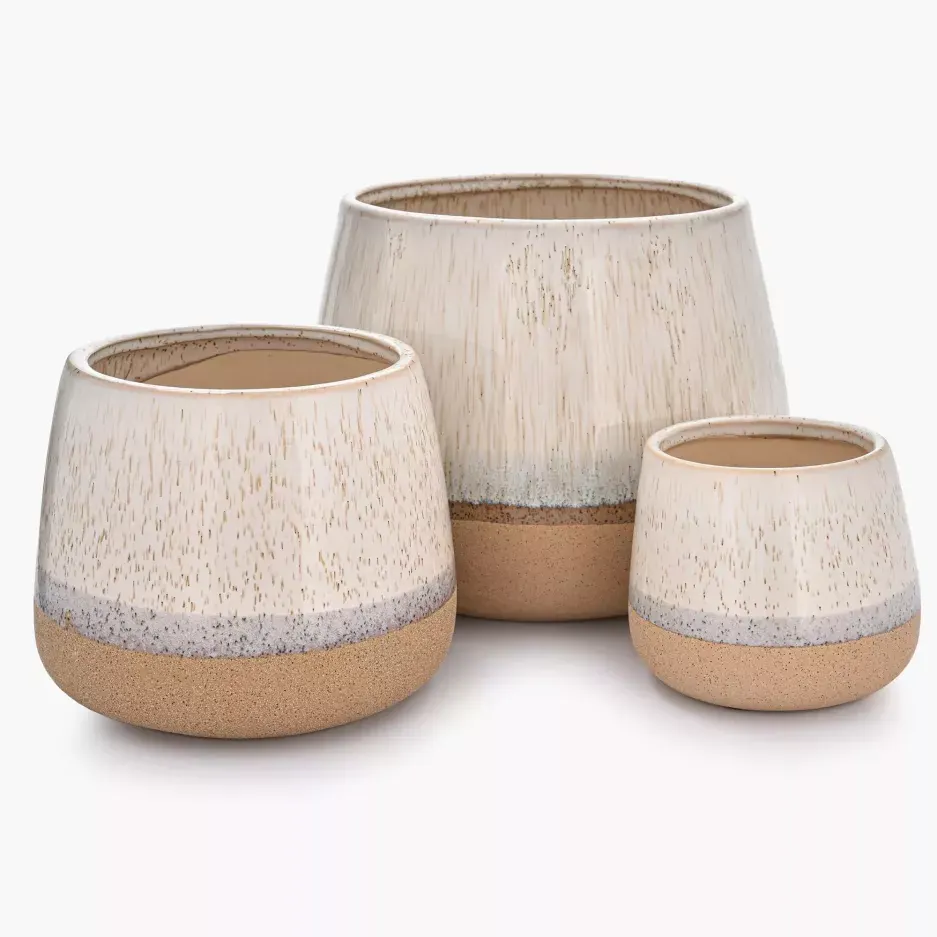 Osłonka na doniczkę DUKA POTT 24 cm ceramiczna beżowa — zdjęcie 4