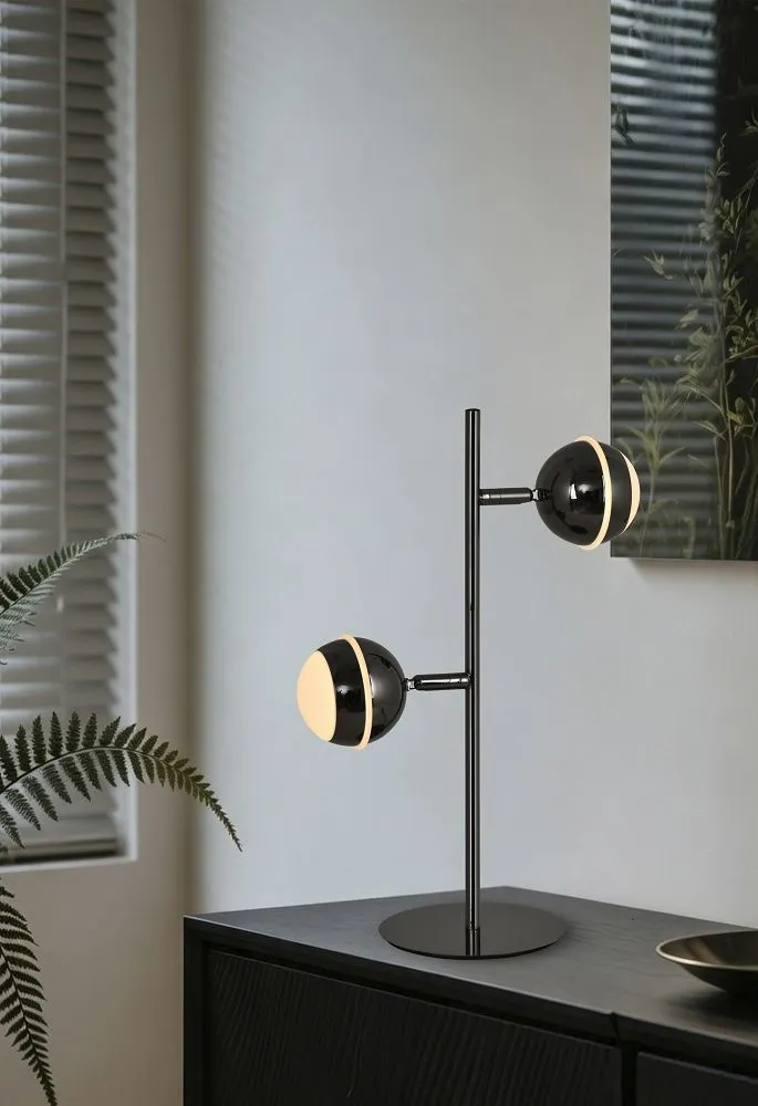 Lampa stołowa BIARRITZ 2 LED czarny chrom