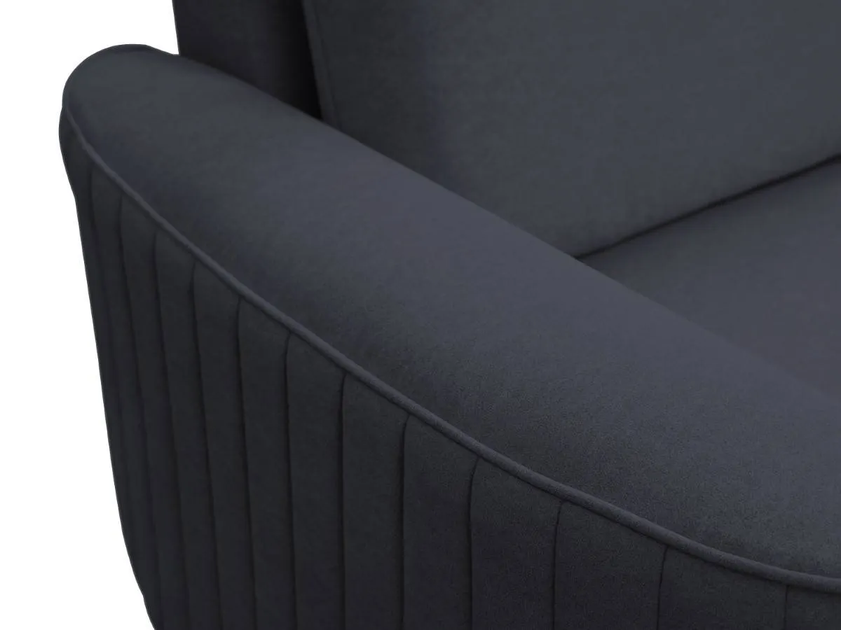 Narożnik rozkładany z pojemnikiem LAREN CASTEL 251 cm prawy granatowy czarne nóżki - LAREN_NAR_CASTEL79_P_CZ