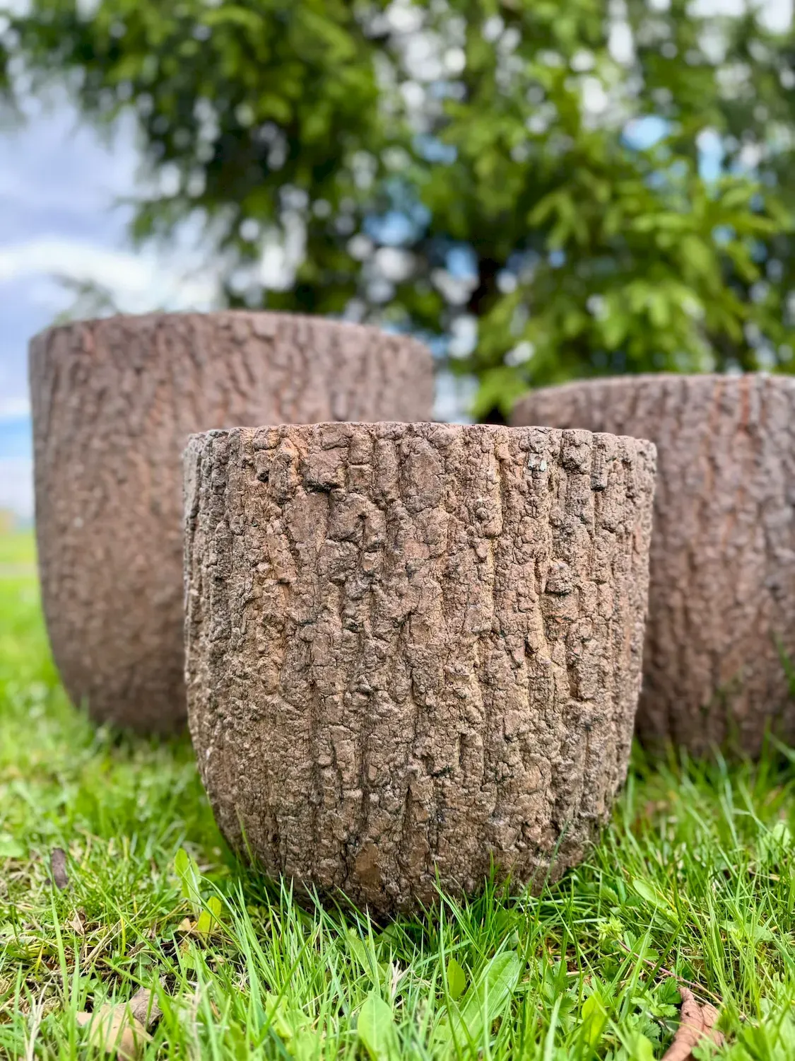 Donica ceramiczna FORREST zestaw (4szt) efekt drewna Esti&Esta