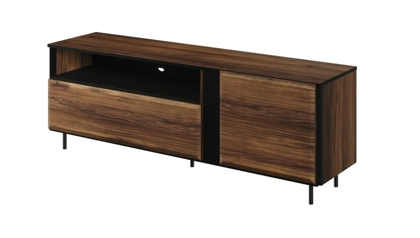 Szafka RTV Borga 03 dąb catania, czarna 155x55x41 Meble, Kredens, Szafka, Szuflada, Tabela