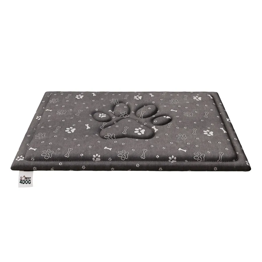 Legowisko dla psa miękkie (mata) średnie 90x60x2,5cm wodoodporne szary srebrny