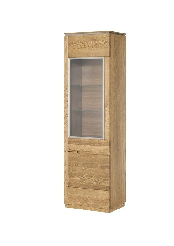 Witryna 1-drzwiowa MONTENEGRO 11 drewniana dąb rustical 198x58x42cm