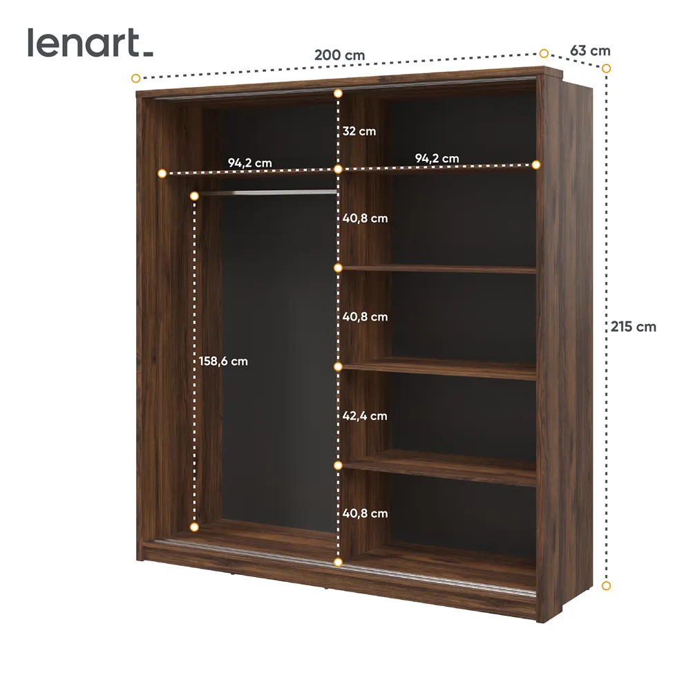 Szafa 2-drzwiowa ARTI AR-24 200cm dąb catania - AR24DC