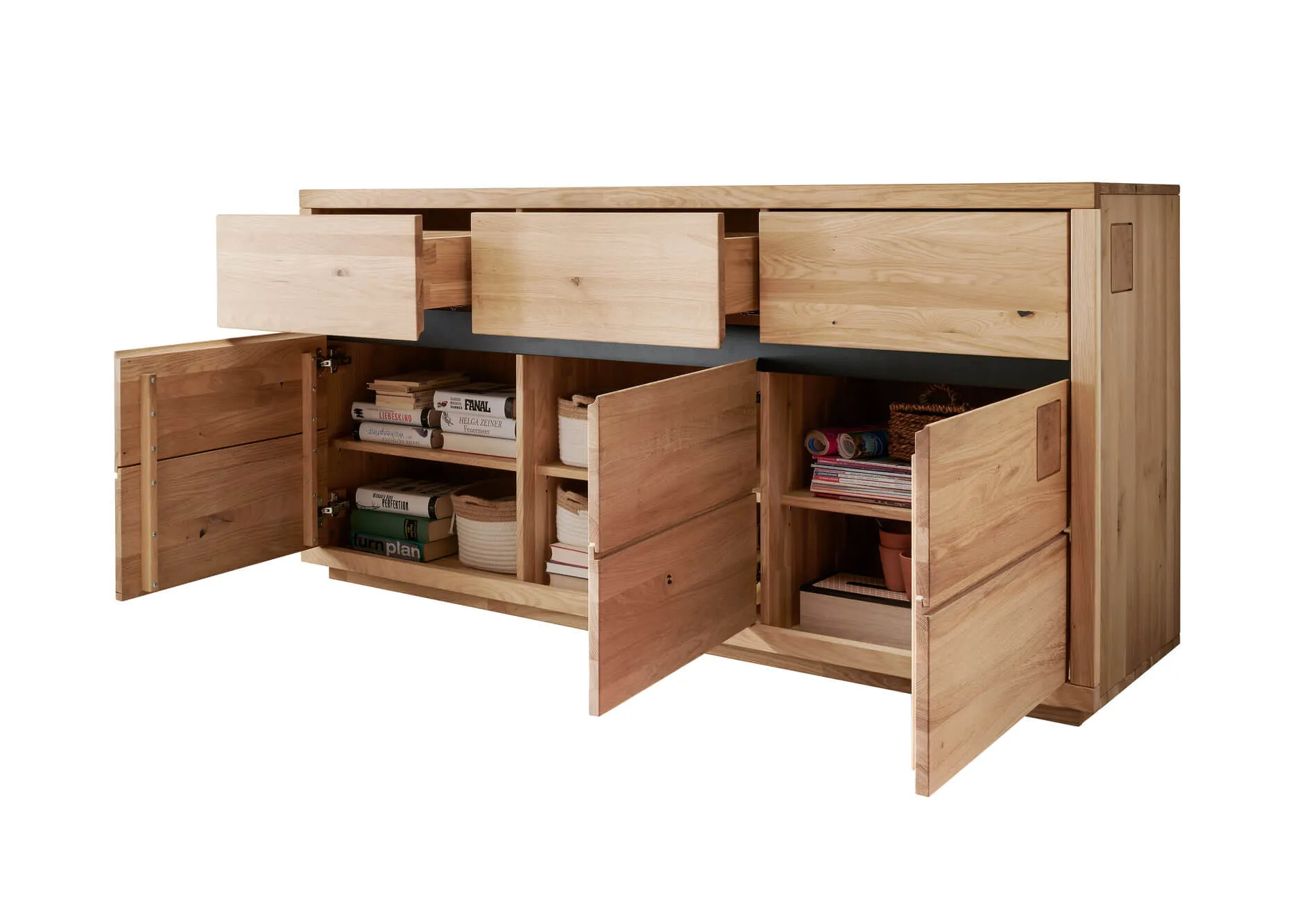 Komoda dębowa HALLOW 175x85 z 3 szufladami i 3 szafkami - GK_1031595801