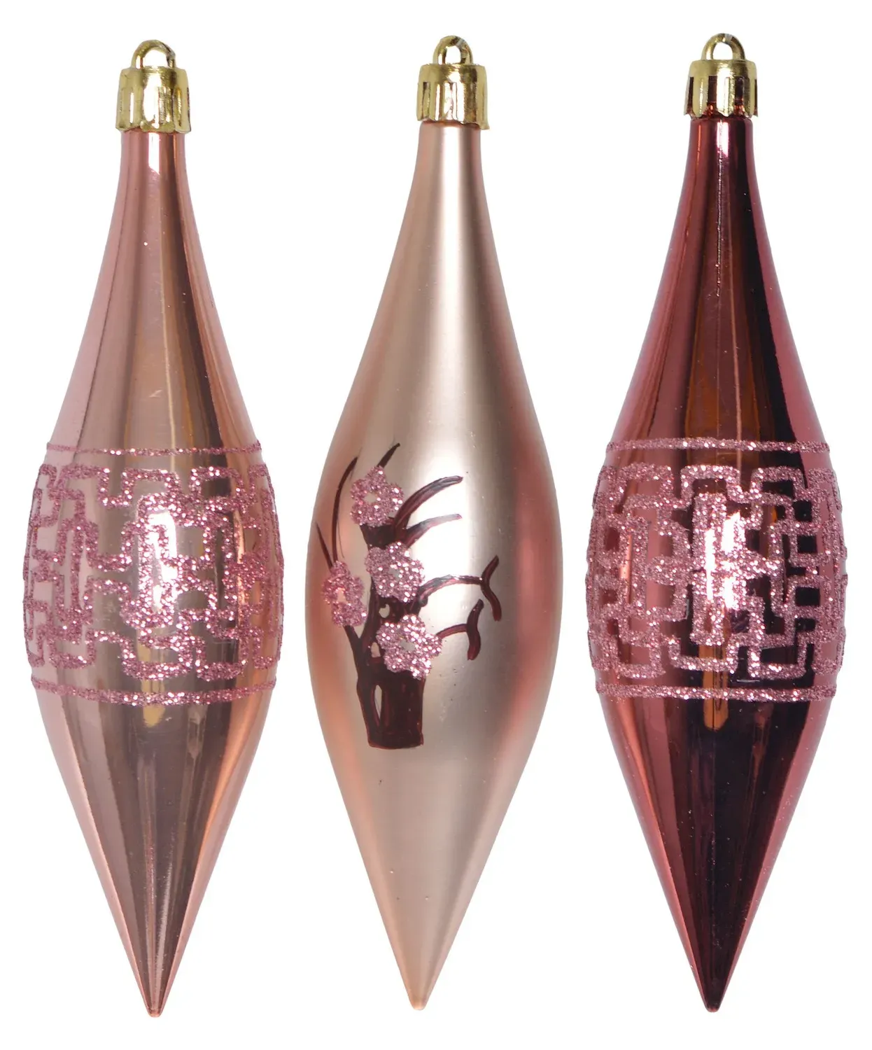 Komplet 9 bombek SOPLE 3395 różowo-burgundowe