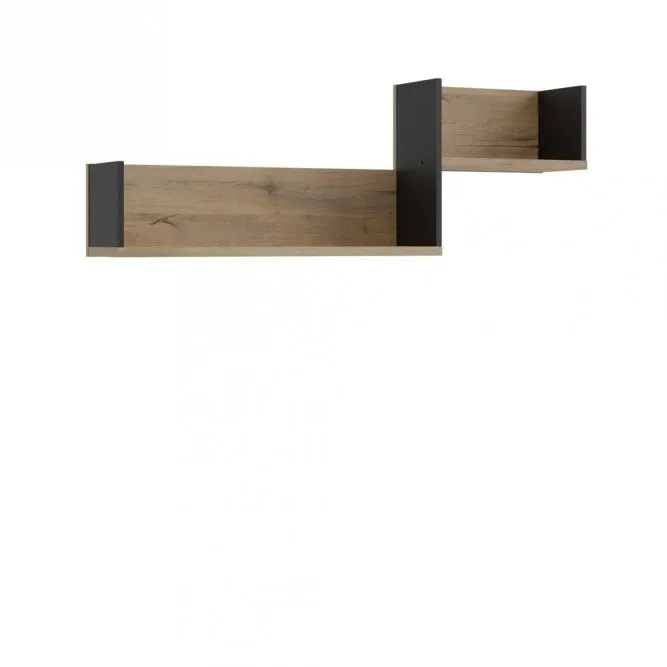 Półka ścienna ORIENTAL TREE Dąb Bartex, czarny