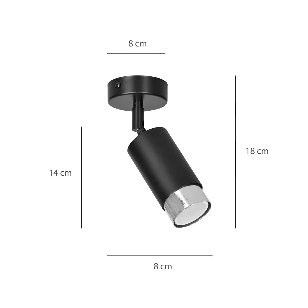 Lampa sufitowa HIRO 1 czarny chrom — zdjęcie 8