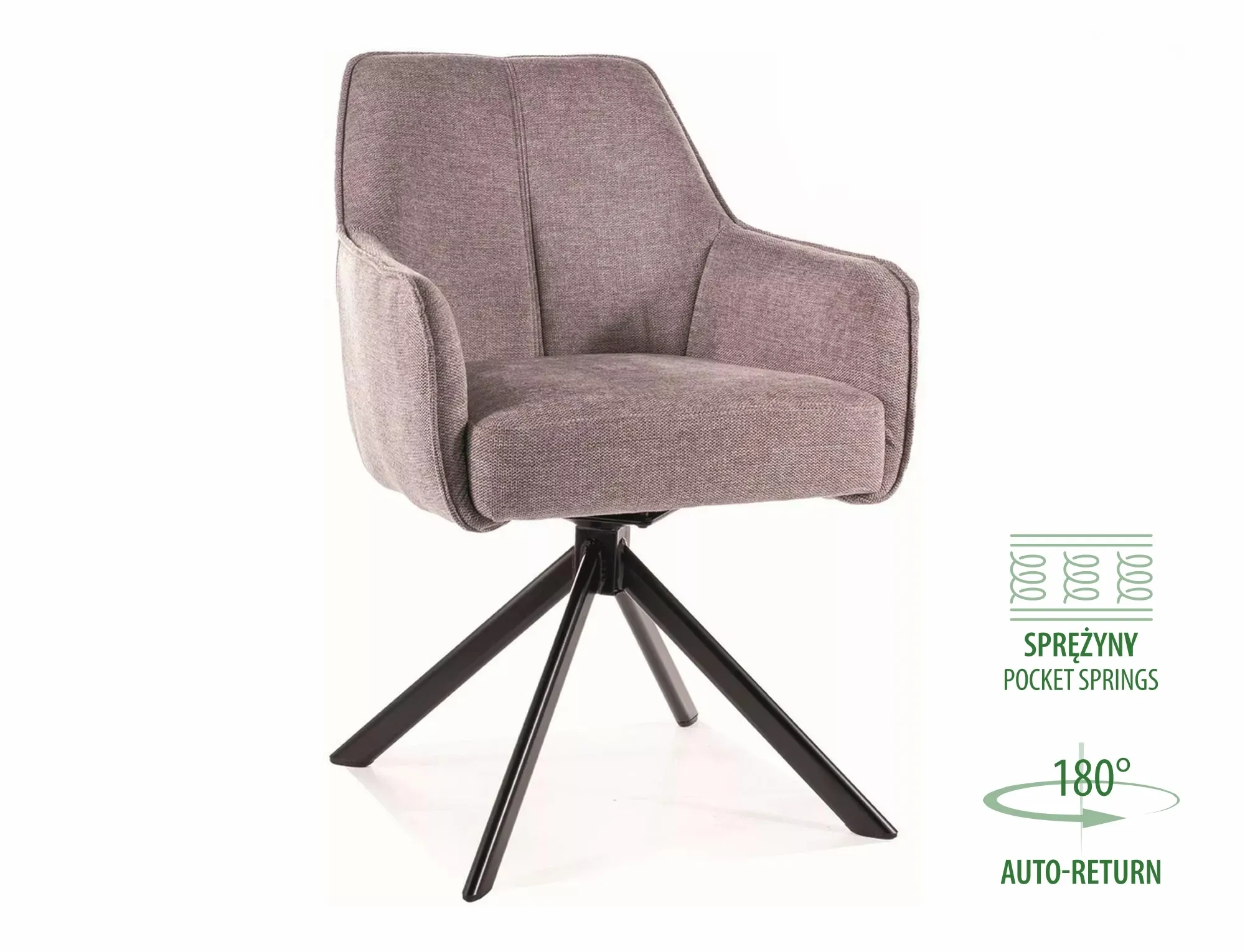 Krzesło obrotowe NOTTI BREGO 07 szare czarny stelaż Meble, Krzesło