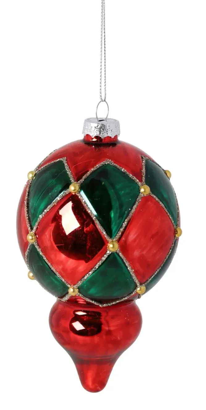 Bombka szklana 6 sztuk CZERWONO-ZIELONA 4963 Bombka szklana 6 sztuk CZERWONO-ZIELONA 4963