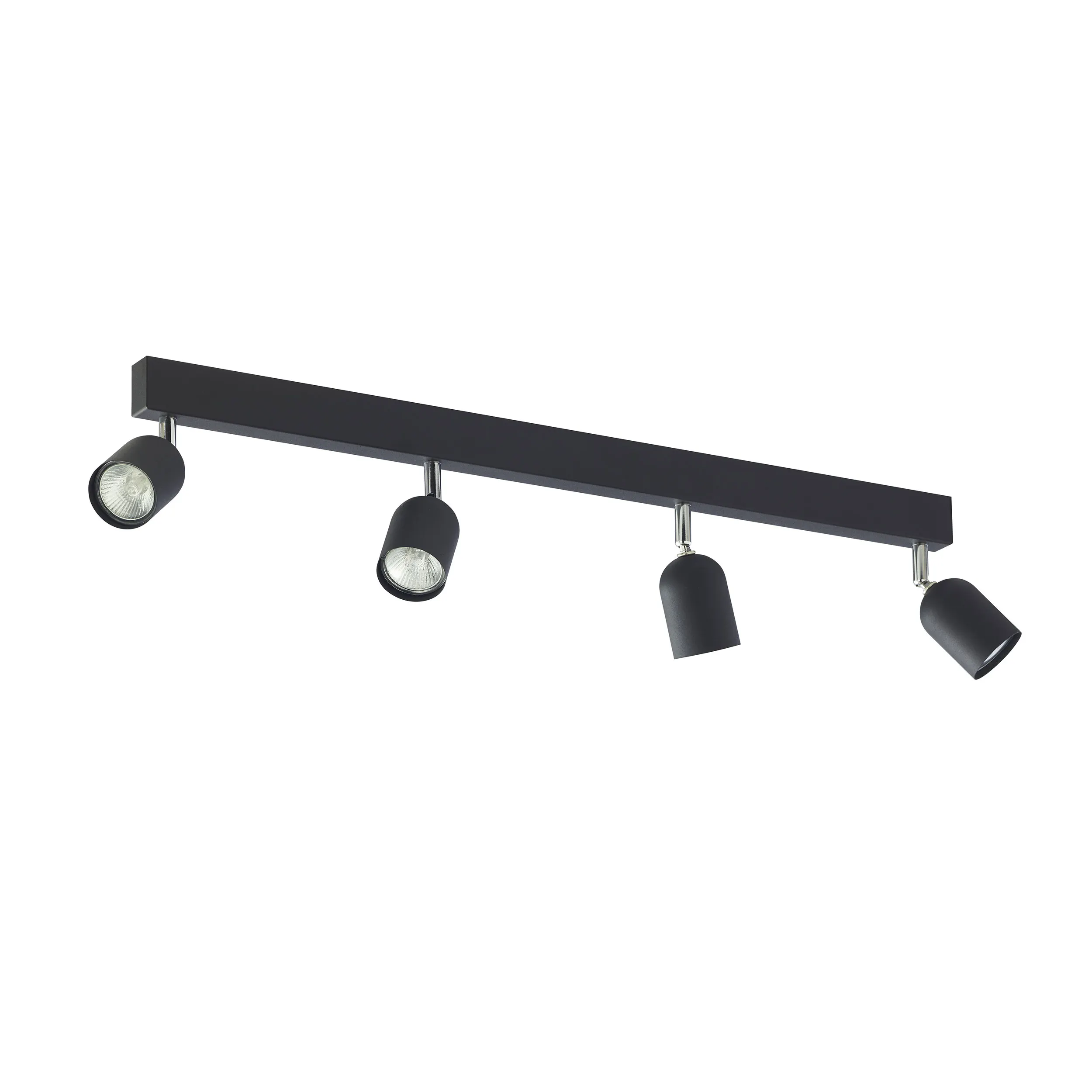 Lampa sufitowa TOP czarna z chromowanymi elementami regulowana na metalowej listwie 84x18x16cm