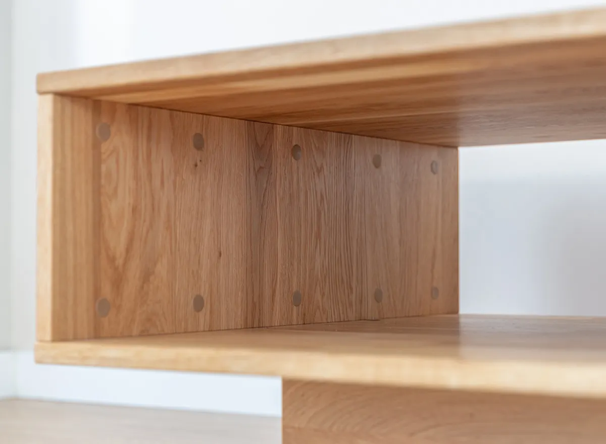 Stolik kawowy dębowy COLLODI z szufladą i półką - dąb olejowany 70x110 - ZICOL12