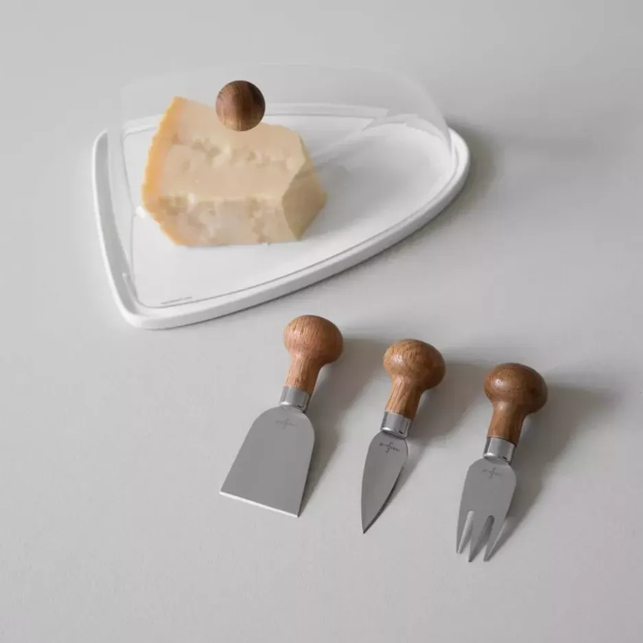 Noże do sera NATURE zestaw 3 szt. srebrny naturalny - ND_5017198