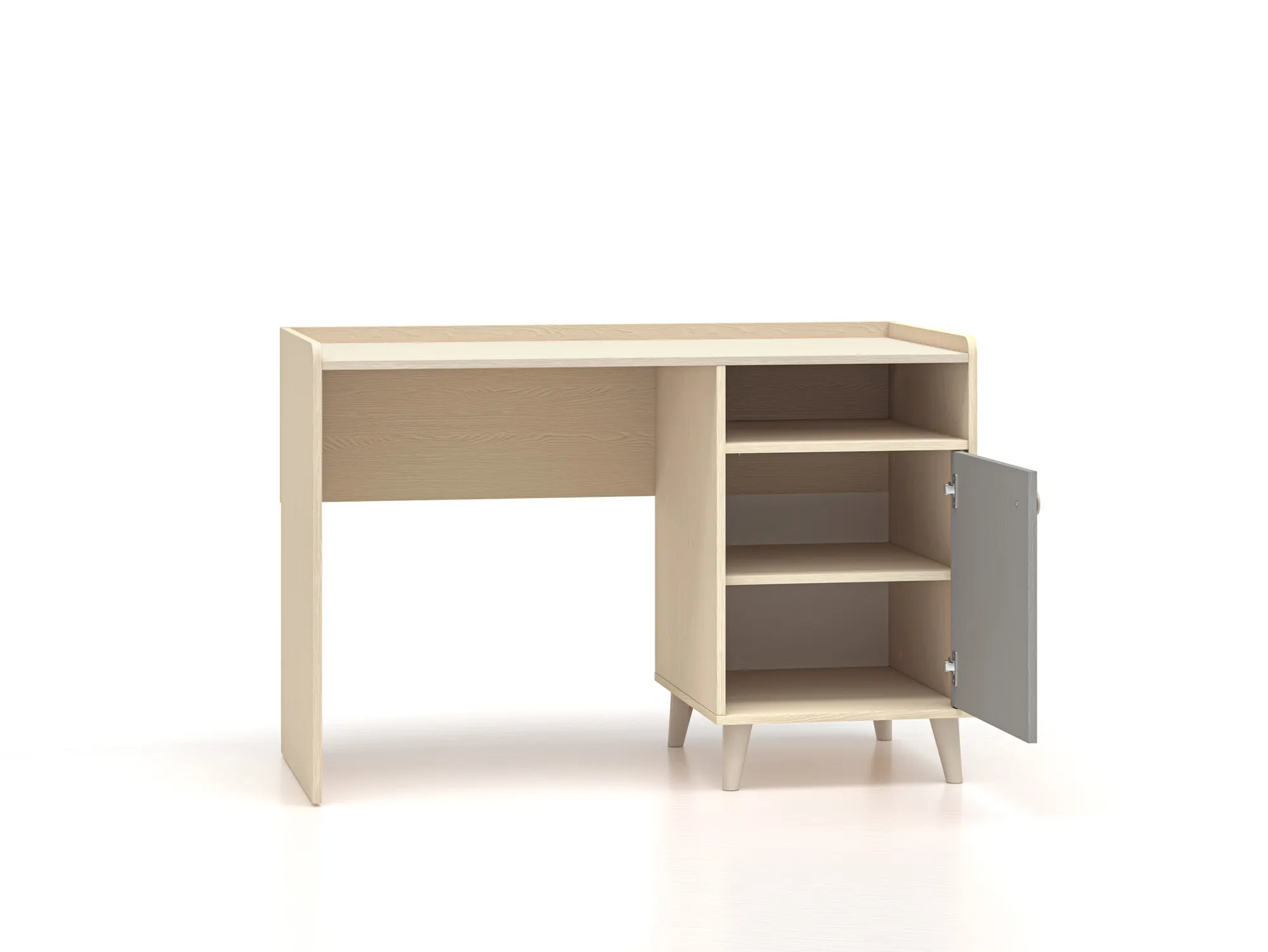 Biurko z szafką MEVEL 07 piasek pustyn, szary pallad - 1MEVE07-002