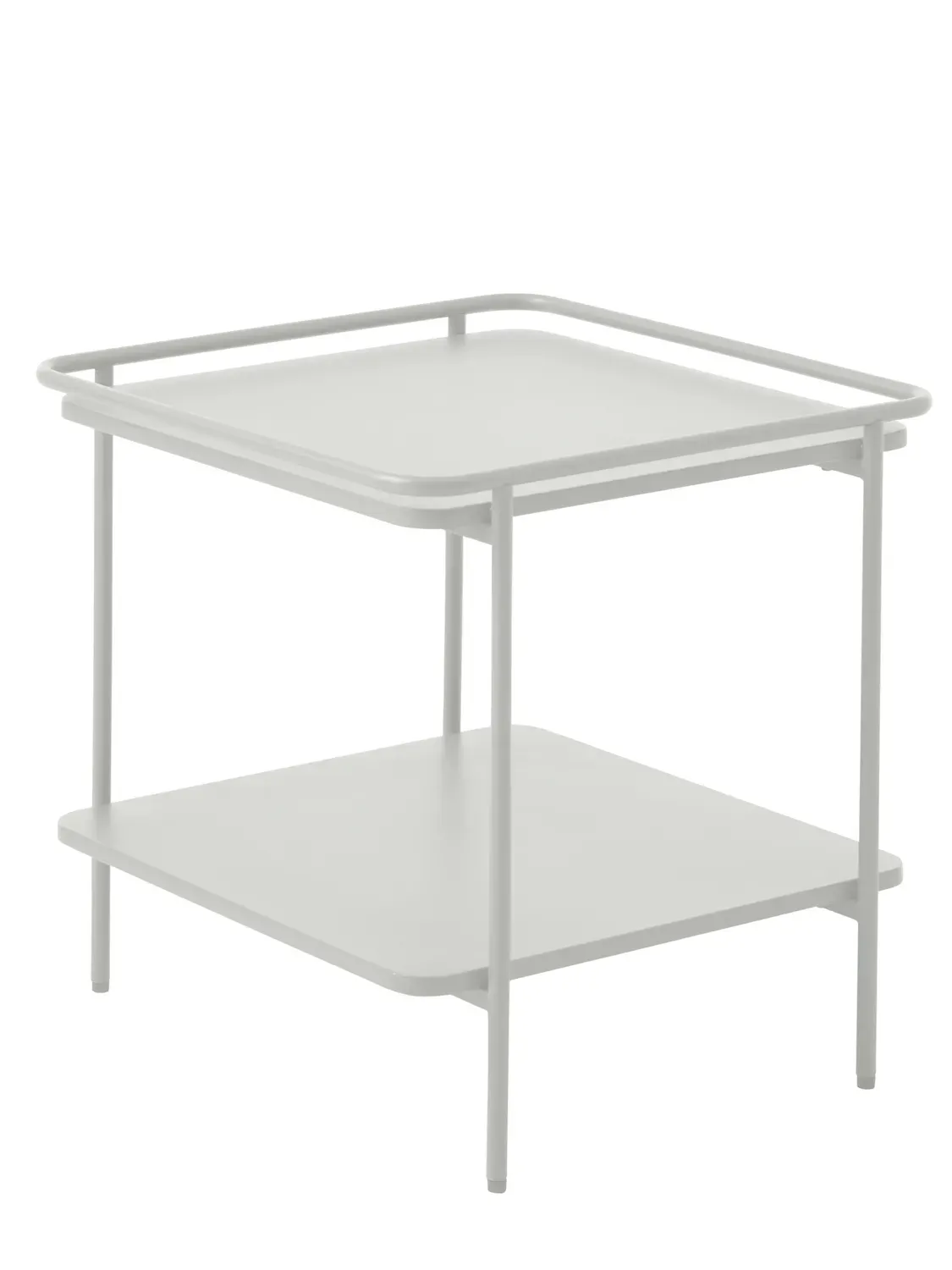 Stolik kawowy metalowy YUBA z półką 45x45 cm - złamana biel