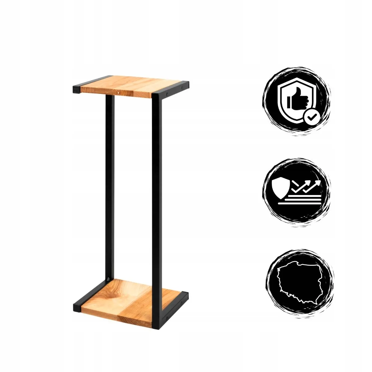 Kwietnik stojący metalowy AMIENS S czarny naturalny - LD_TZ000227