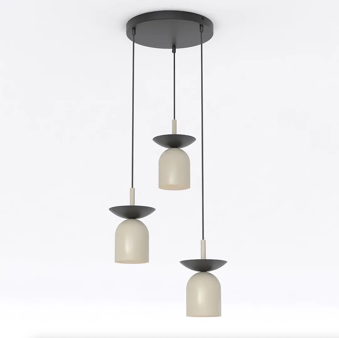 Lampa wisząca metalowa EGO 3 PREM beżowa
