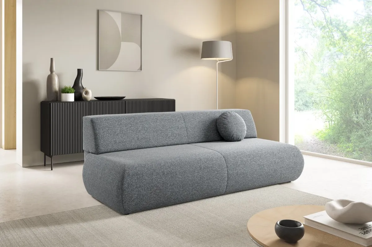 Sofa rozkładana z pojemnikiem PUENTE 214 cm popielata — zdjęcie 9