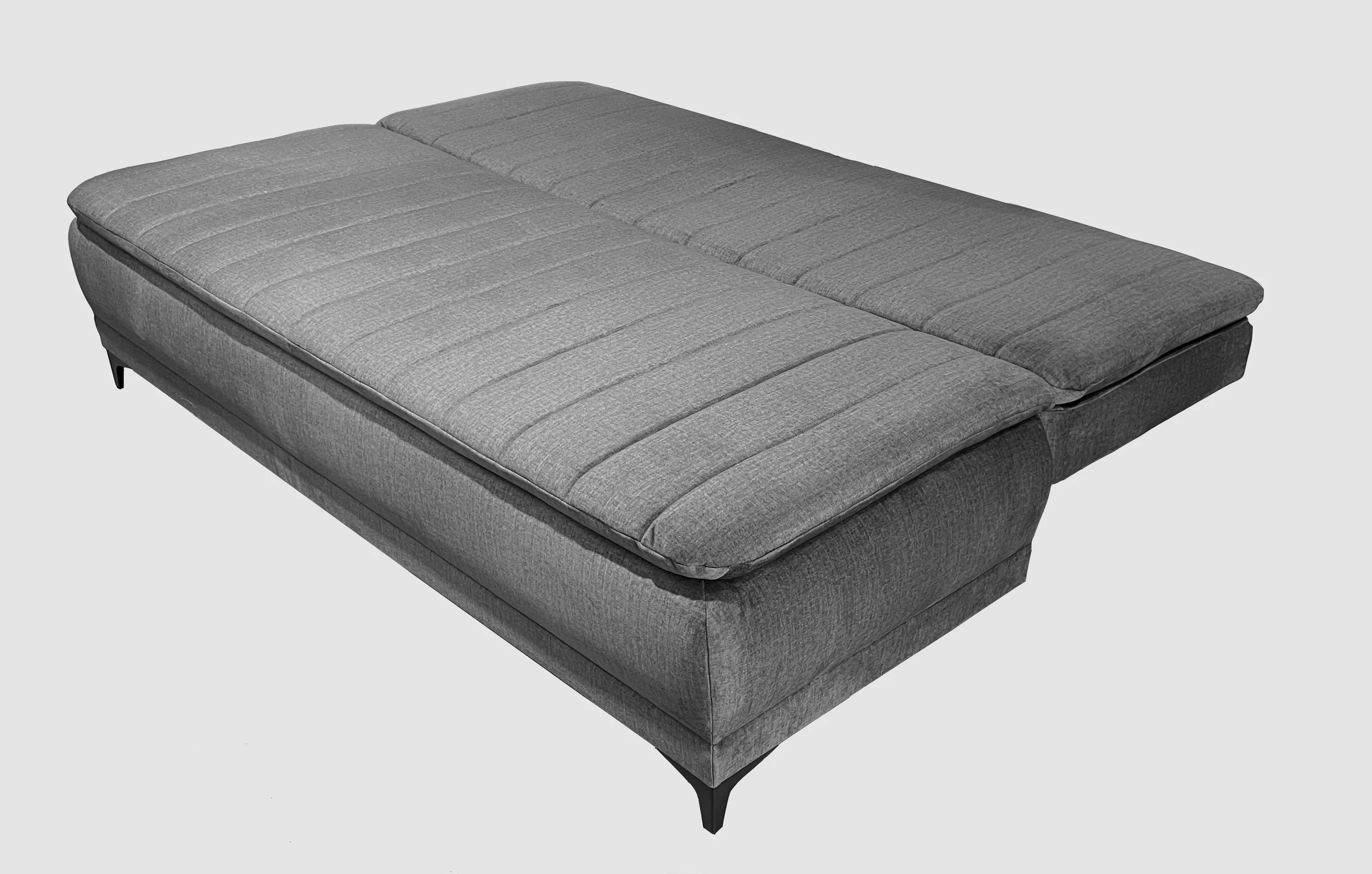 Sofa rozkładana z pojemnikiem LUCA 202 cm pikowana grafitowa