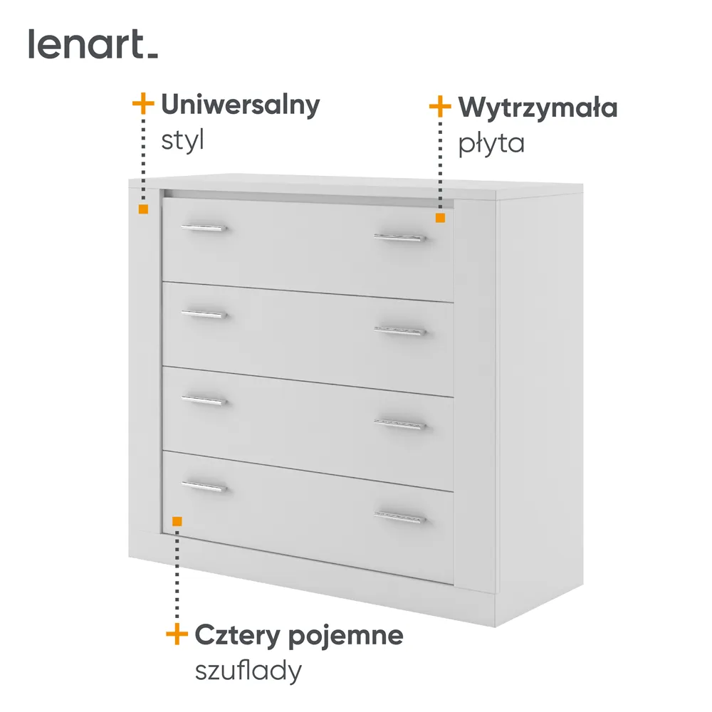 Komoda z szufladami ARTI AR-10 biała - AR10BI