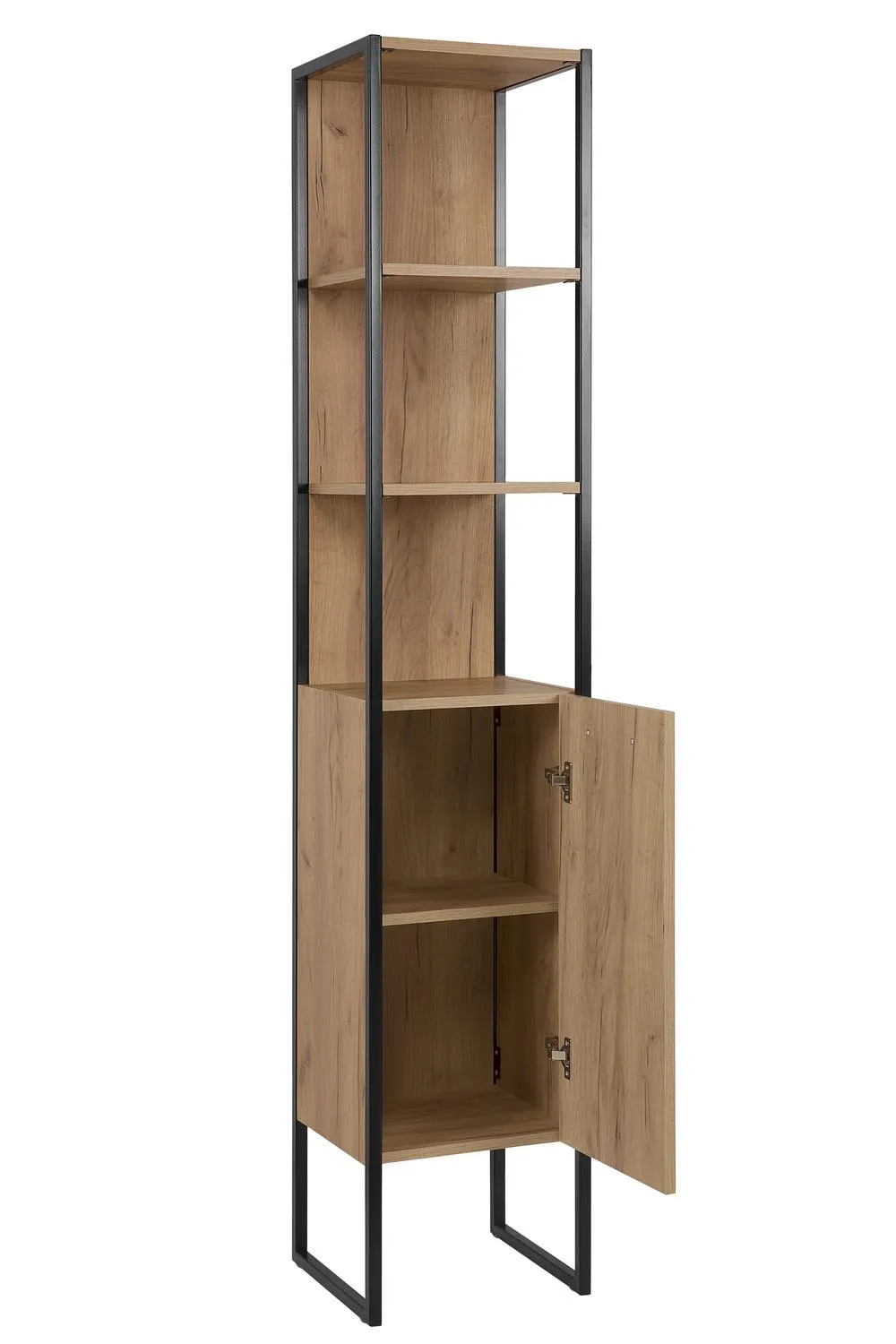 Szafka wysoka BROOKLIN na czarnym stelażu 185x35x33cm - BROOKLIN_800_FSC