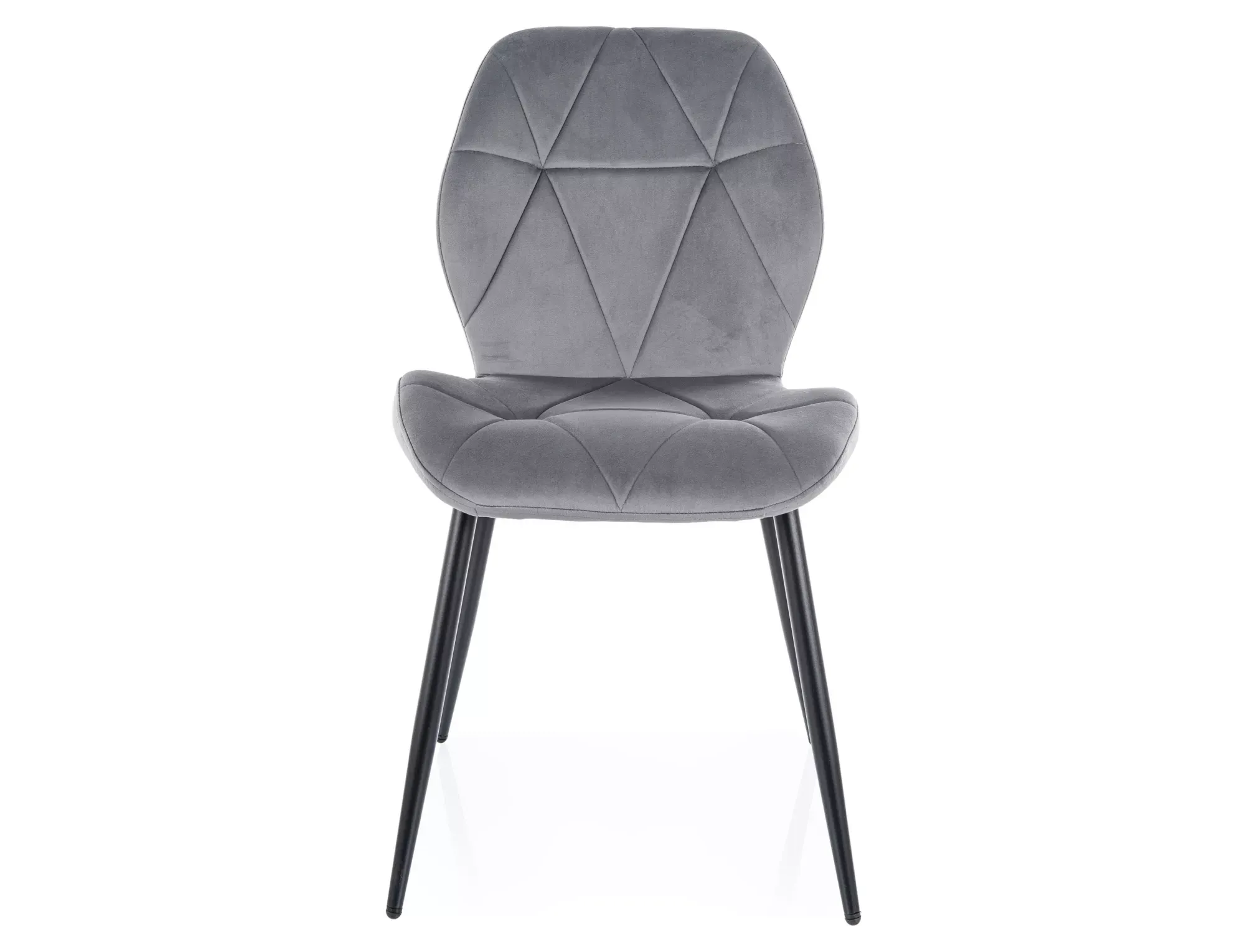 Krzesło tapicerowane RICK VELVET pikowane szare/czarne nogi - RICKVCSZ
