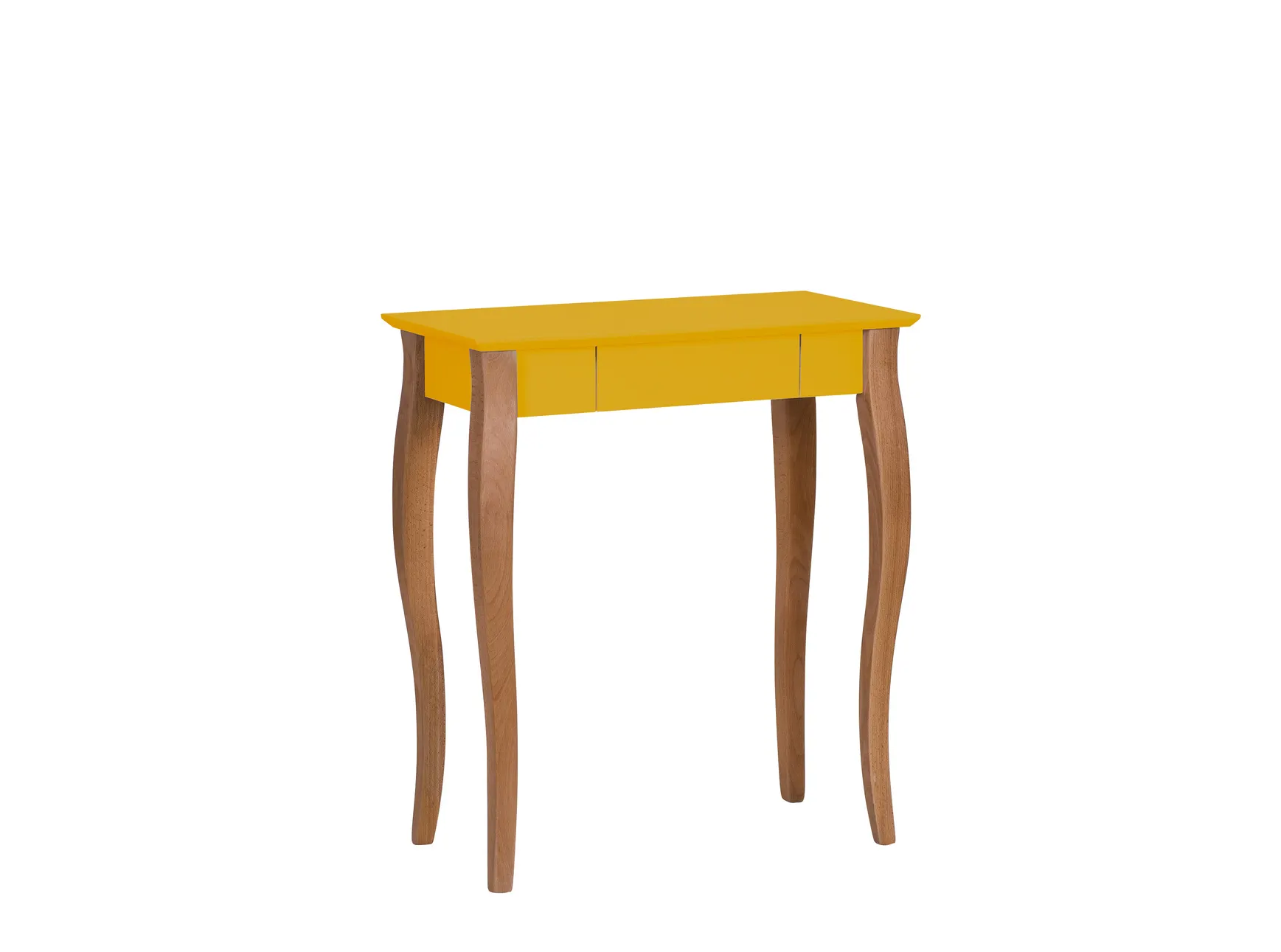 Biurko z szufladą LILLO 65x40 żółty blat/drewniane nogi Meble, Tabela, Biurko, Stół do jadalni