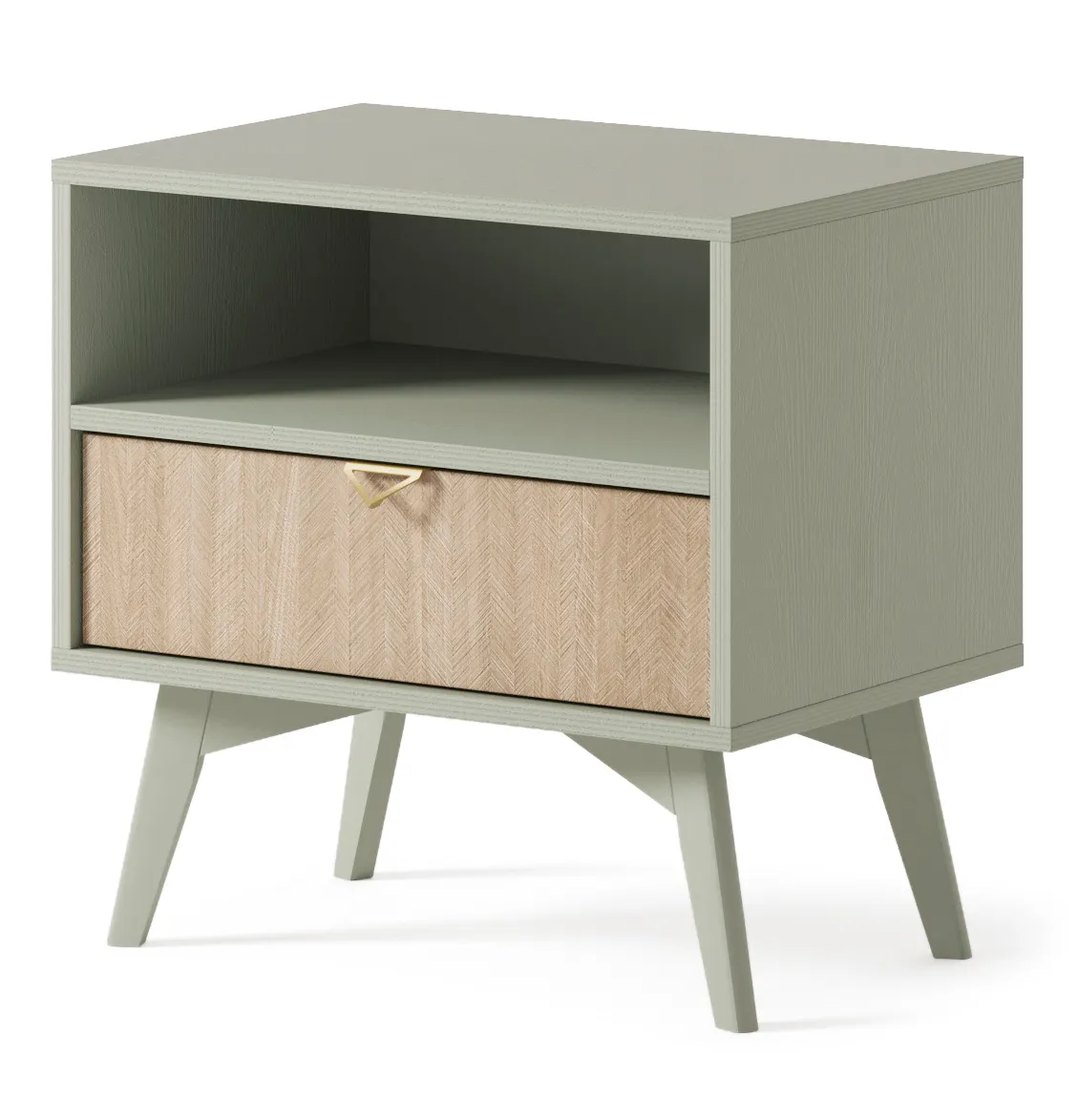 Szafka nocna z 1 szufladą FOREST Eukaliptus, Jodełka Szafka nocna z 1 szufladą FOREST Eukaliptus, Jodełka