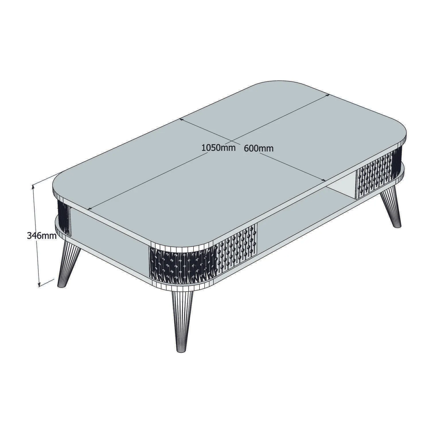 Stolik kawowy z półka EYLUL 60x105 cm dąb naturalny - ASI_845HCT2831