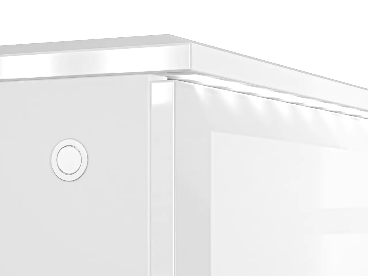 Szafka RTV 2-drzwiowa z szufladą GLAMOUR 03 z oświetleniem - biały połysk - 1GLAM03-001