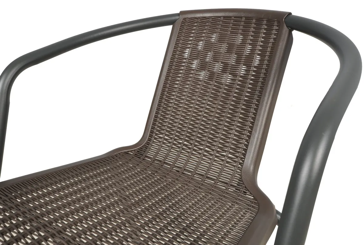 Krzesło ogrodowe metalowe SIMPLE sztaplowane brązowe - FG001300