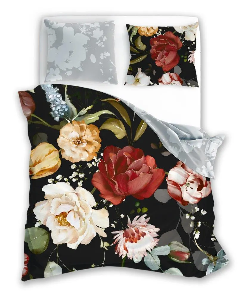 Pościel komplet NOBILE 002 satyna bawełniana 140x200+70x90 fotoprint wielokolorowy Poduszka, Wystrój domu, Roślina, Róża