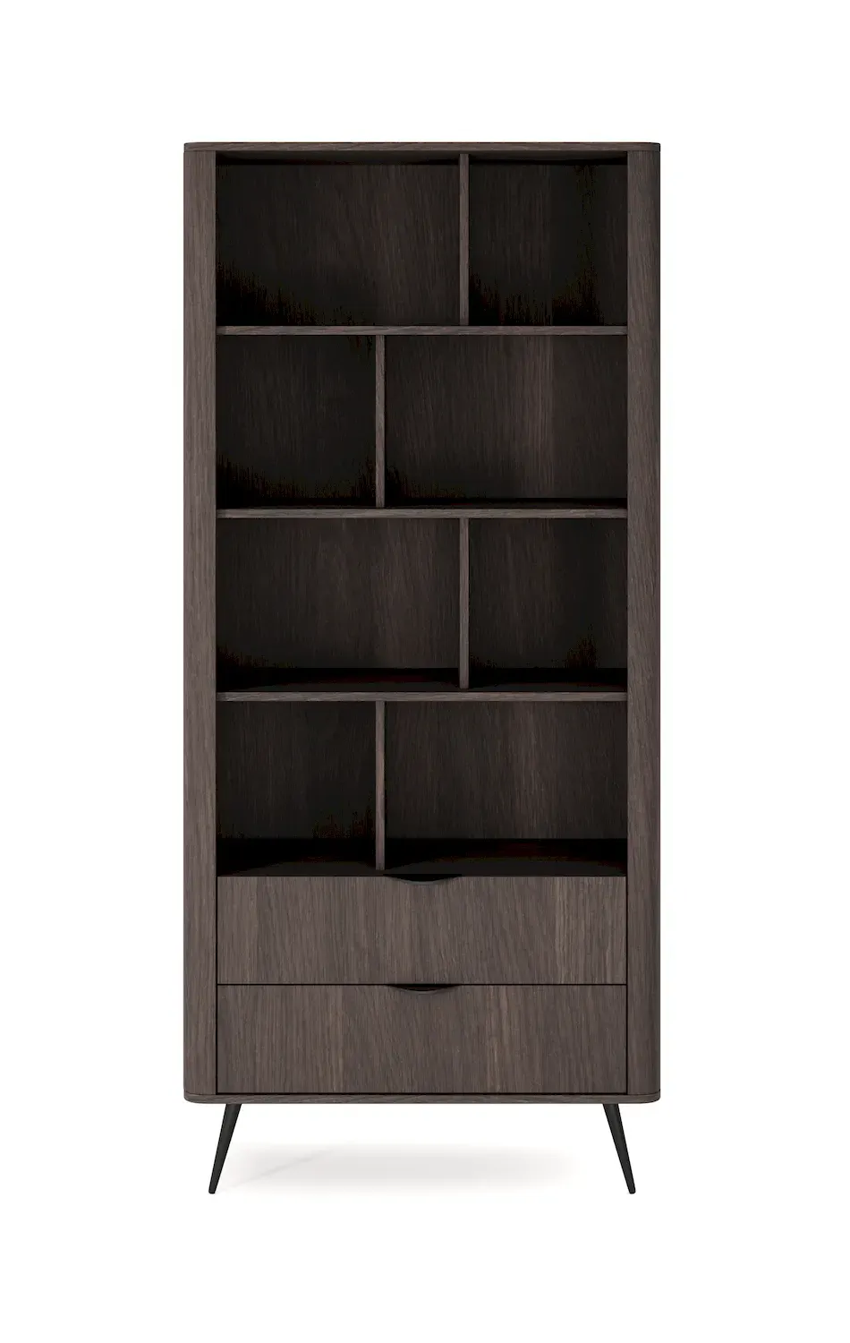 Regał z 2 szufladami VERIS dąb dunin czarny - LA_VERIS_REGAŁ_2S