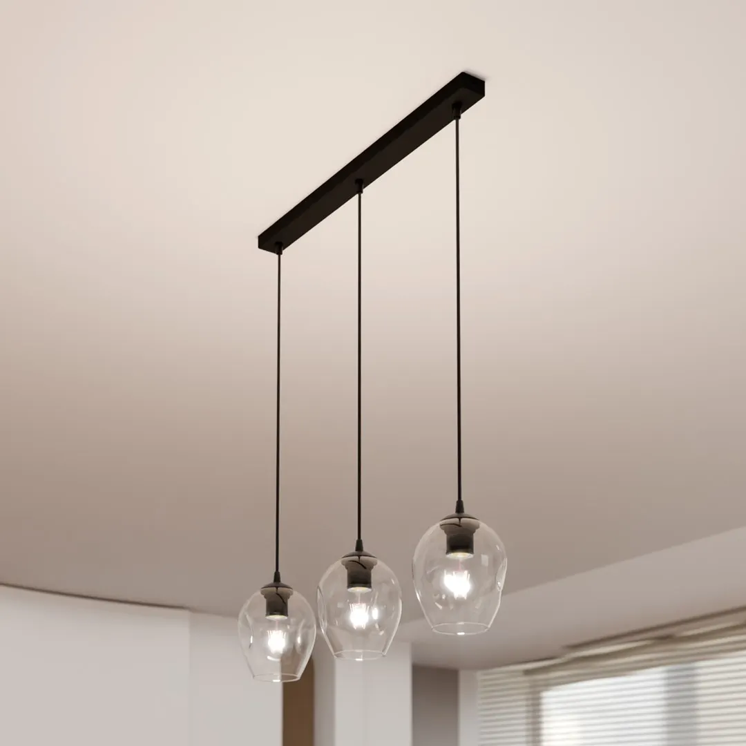 Lampa sufitowa ISTAR 3 czarny transparentny — zdjęcie 7