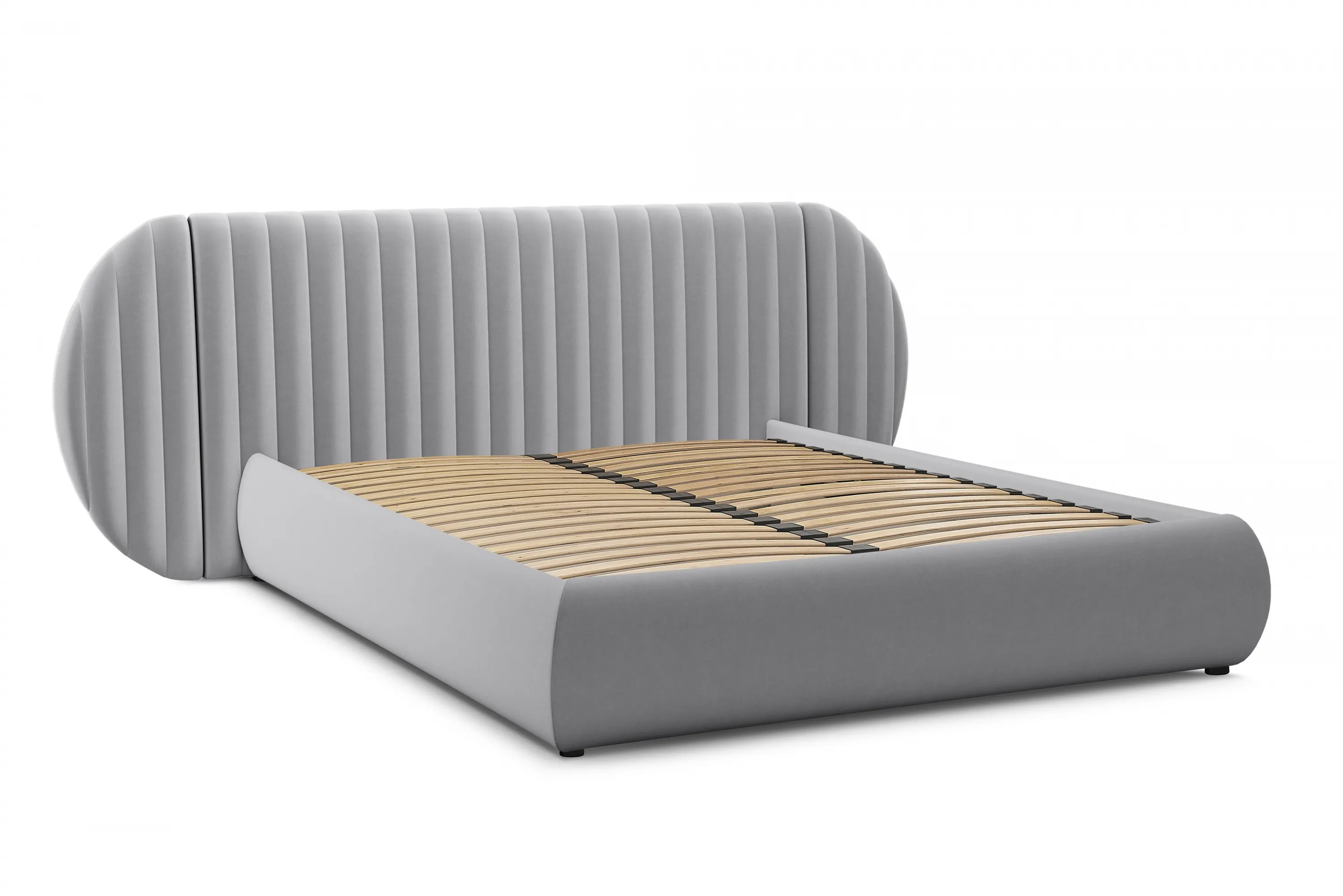 Łóżko Galin z pojemnikiem / 160x200 / Velluto 15 - szary