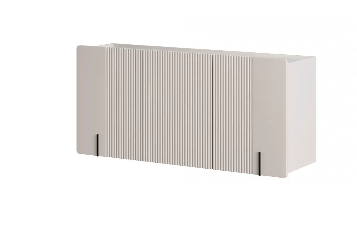 MALMI Komoda 150 3D - cashmere / crema bianca / wisząca / czarne uchwyty