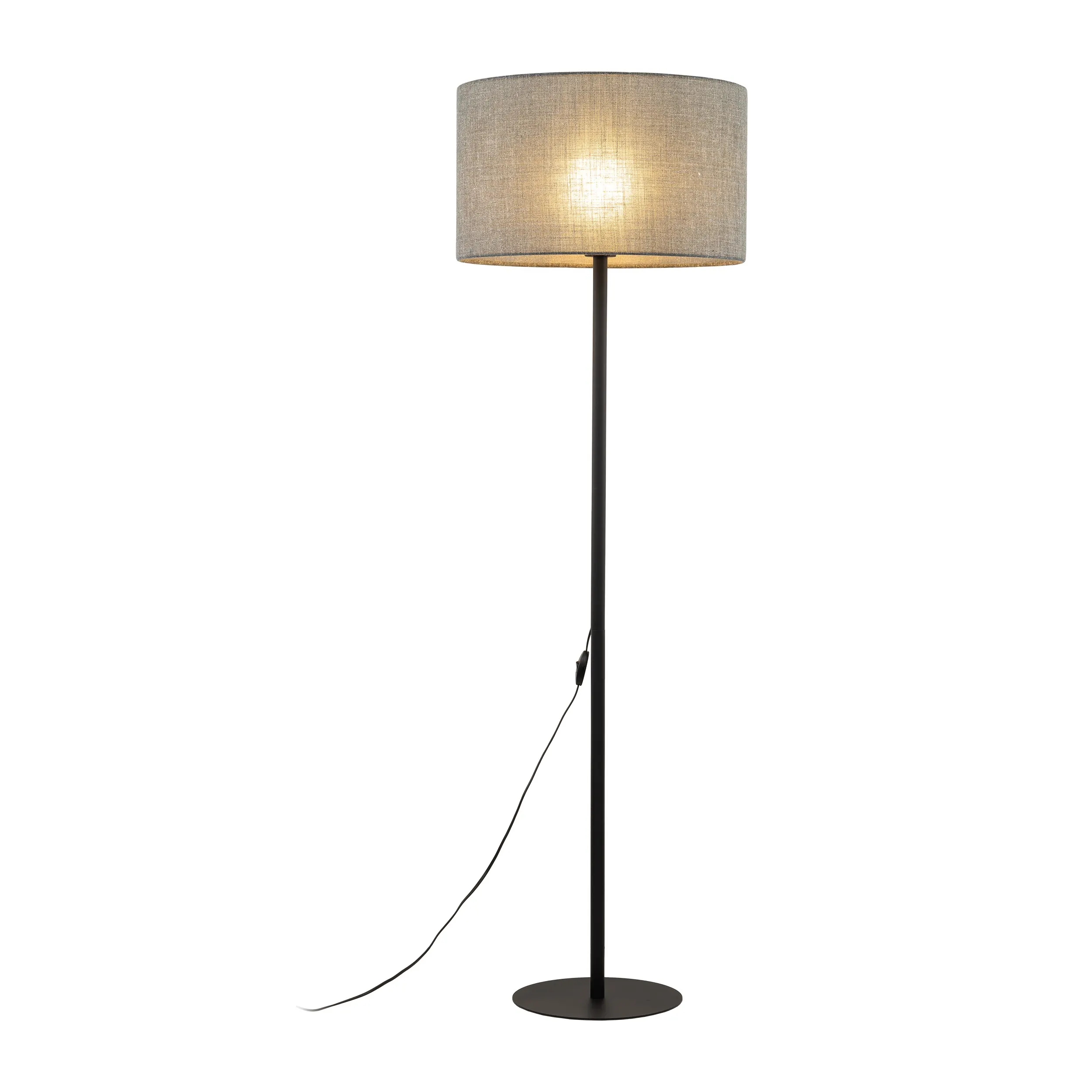 Lampa podłogowa EARTH z szarym okrągłym abażurem 159x50cm - TK_5475