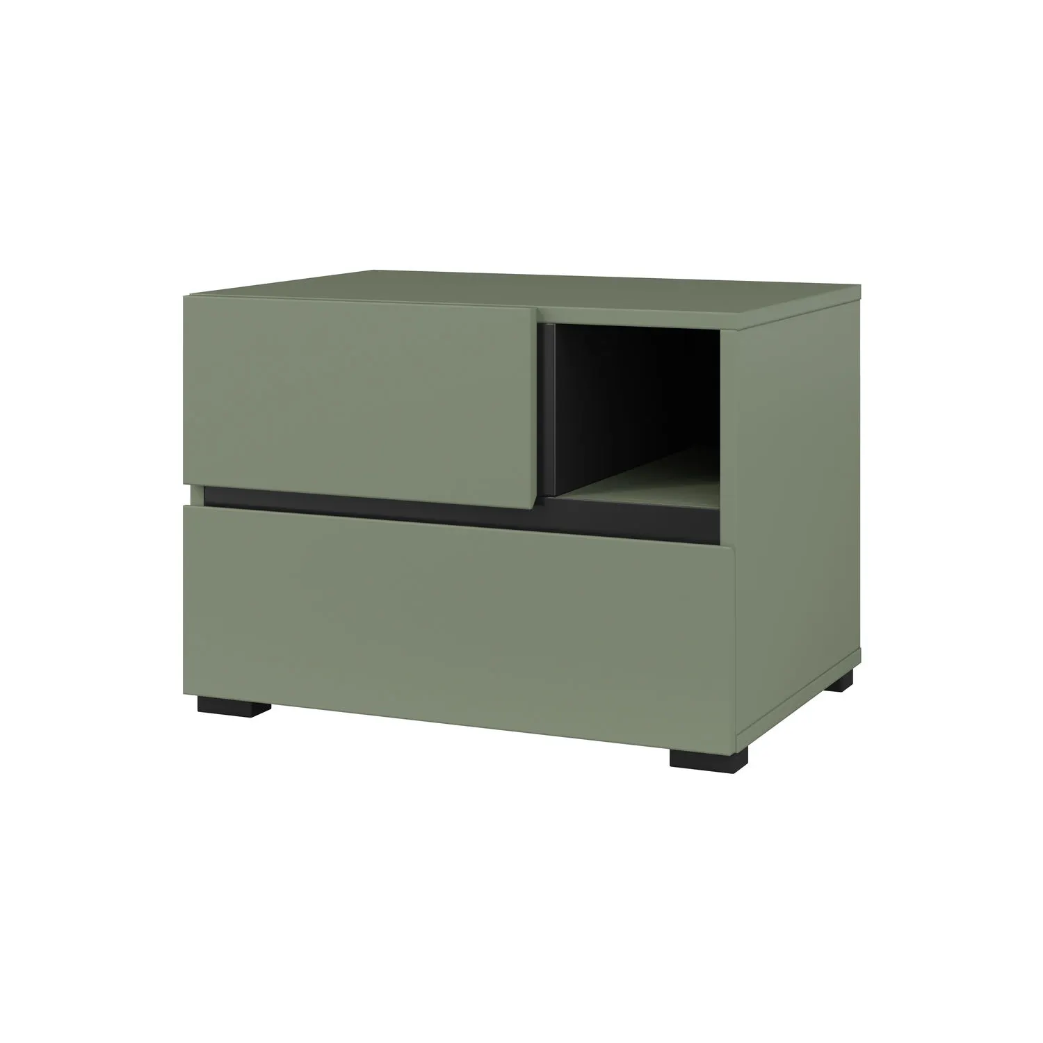 Szafka nocna z szufladami CROSS S 55x40 zielona Szuflada, Meble, Tabela, Gabinet