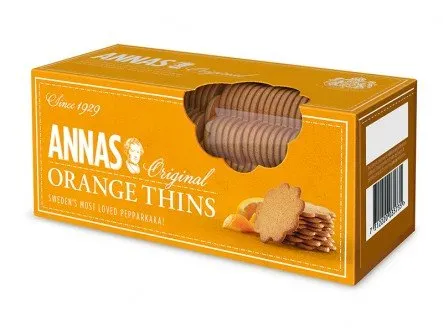 Korzenne ciastka o smaku pomarańczy 300g ANNAS ciastka, pepermaki, pomarańczowy, herbatniki, opakowanie