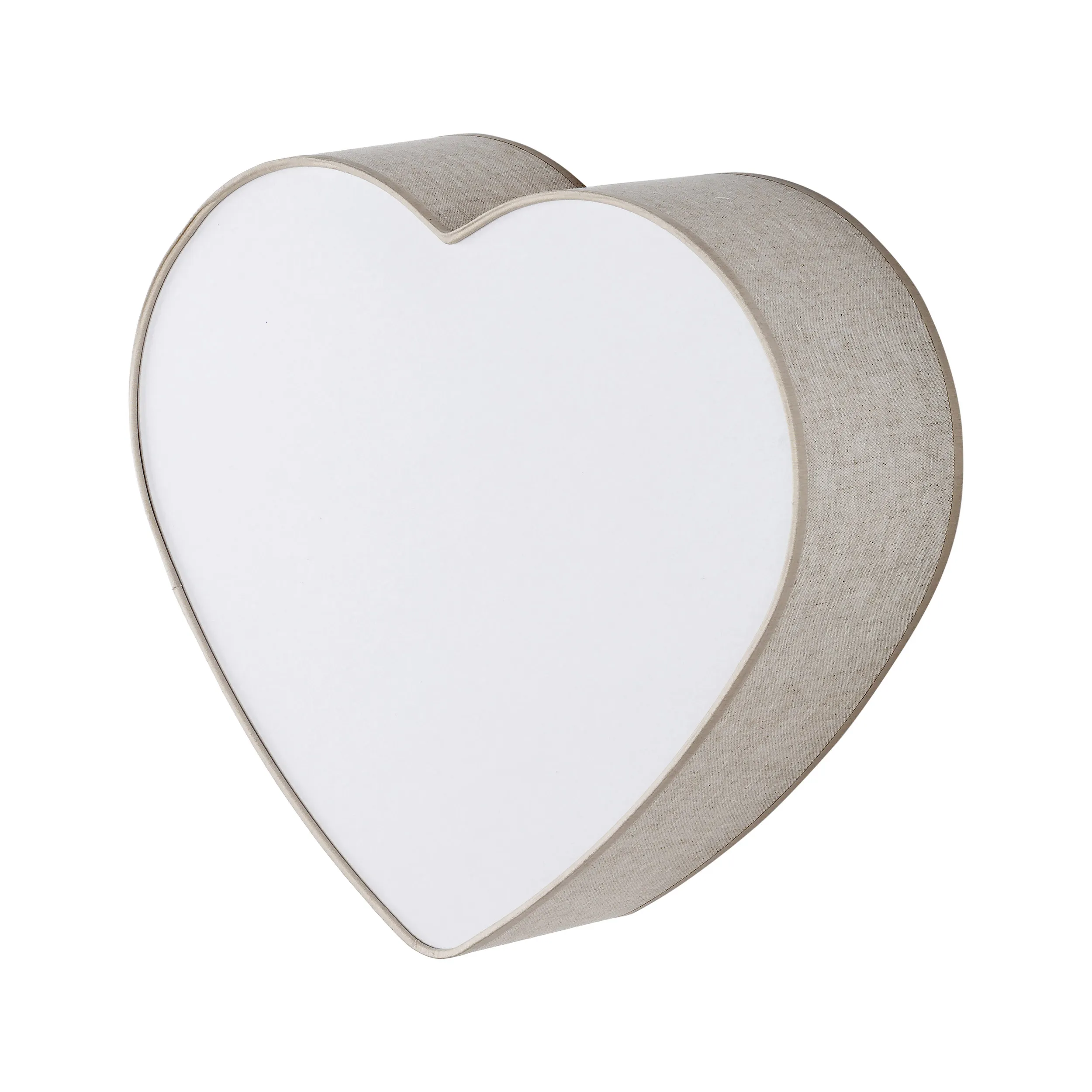 Plafon / Kinkiet HEART beżowy z tkaniny biały klosz w kształcie serca 42x38x13cm