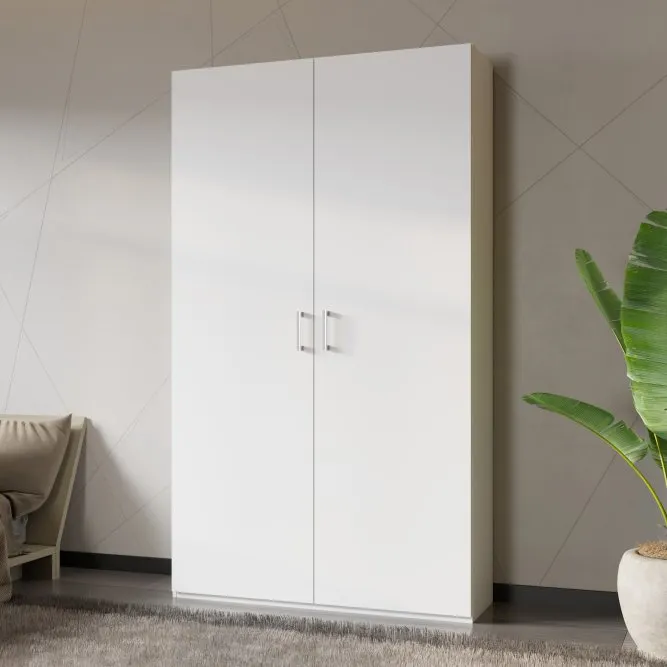 Szafa 2-drzwiowa HOME NOOK 2 drążki i półki 120cm biała - HMNS922-120