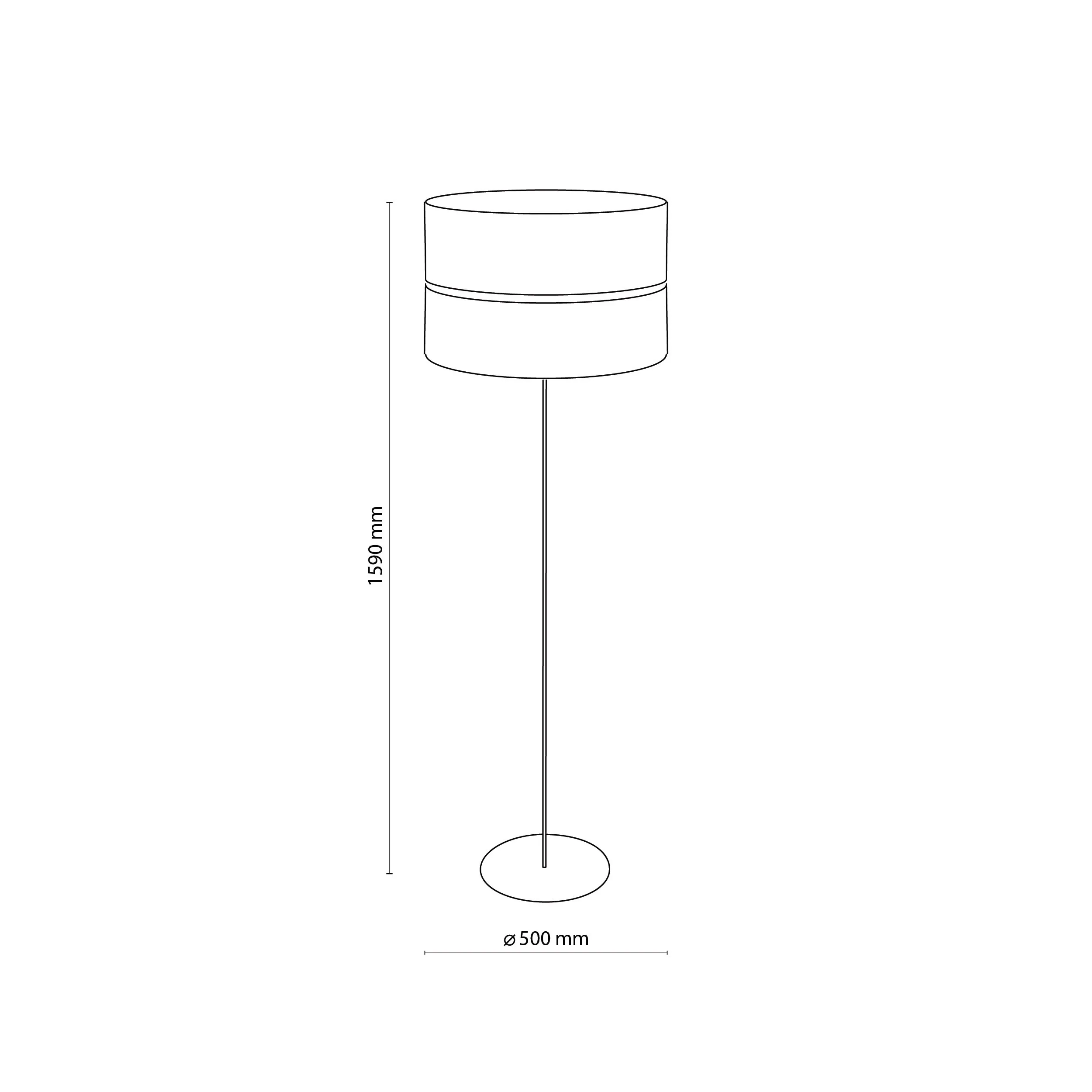 Lampa podłogowa HILTON biała ze złotym elementem okrągła 159x50cm - TK_5074