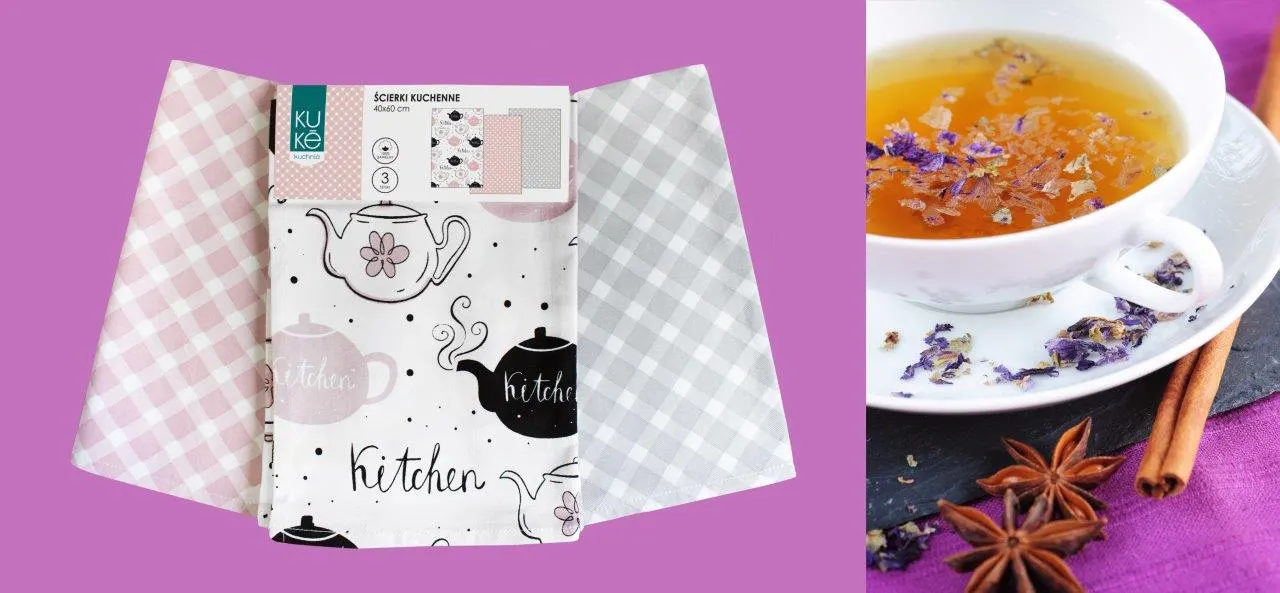 Ścierka zestaw 3 szt. KUKE 024 czajnik 40x60 wielokolorowy - FARO_30812