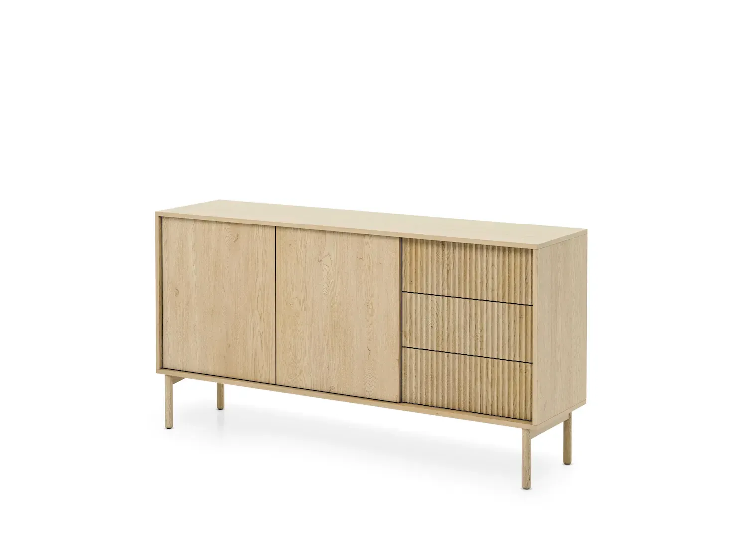 Komoda 2-drzwiowa z 3 szufladami TAVO 153 cm dąb cremona
