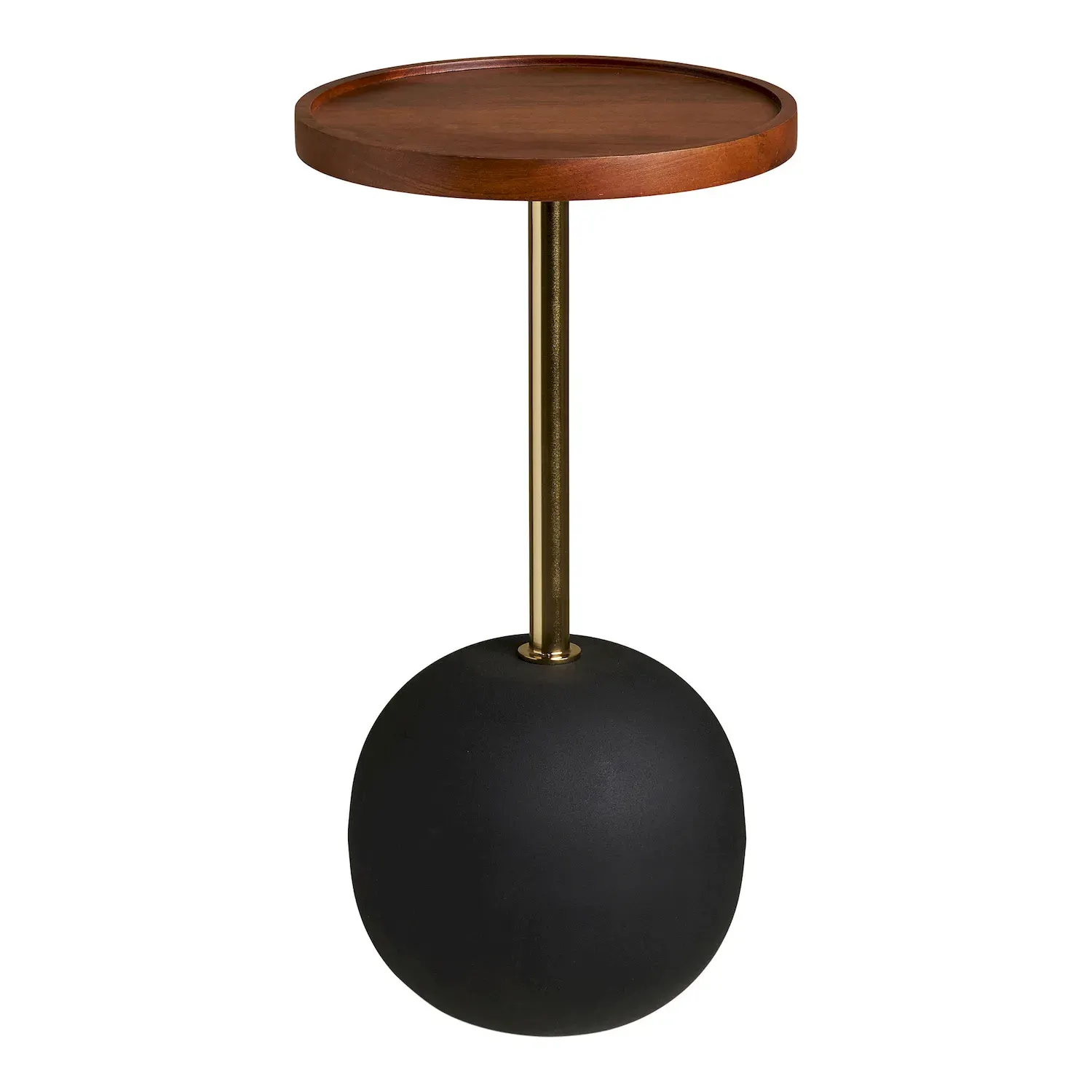Stolik pomocniczy SIRONE 30cm ciemny brąz czarny, złoty