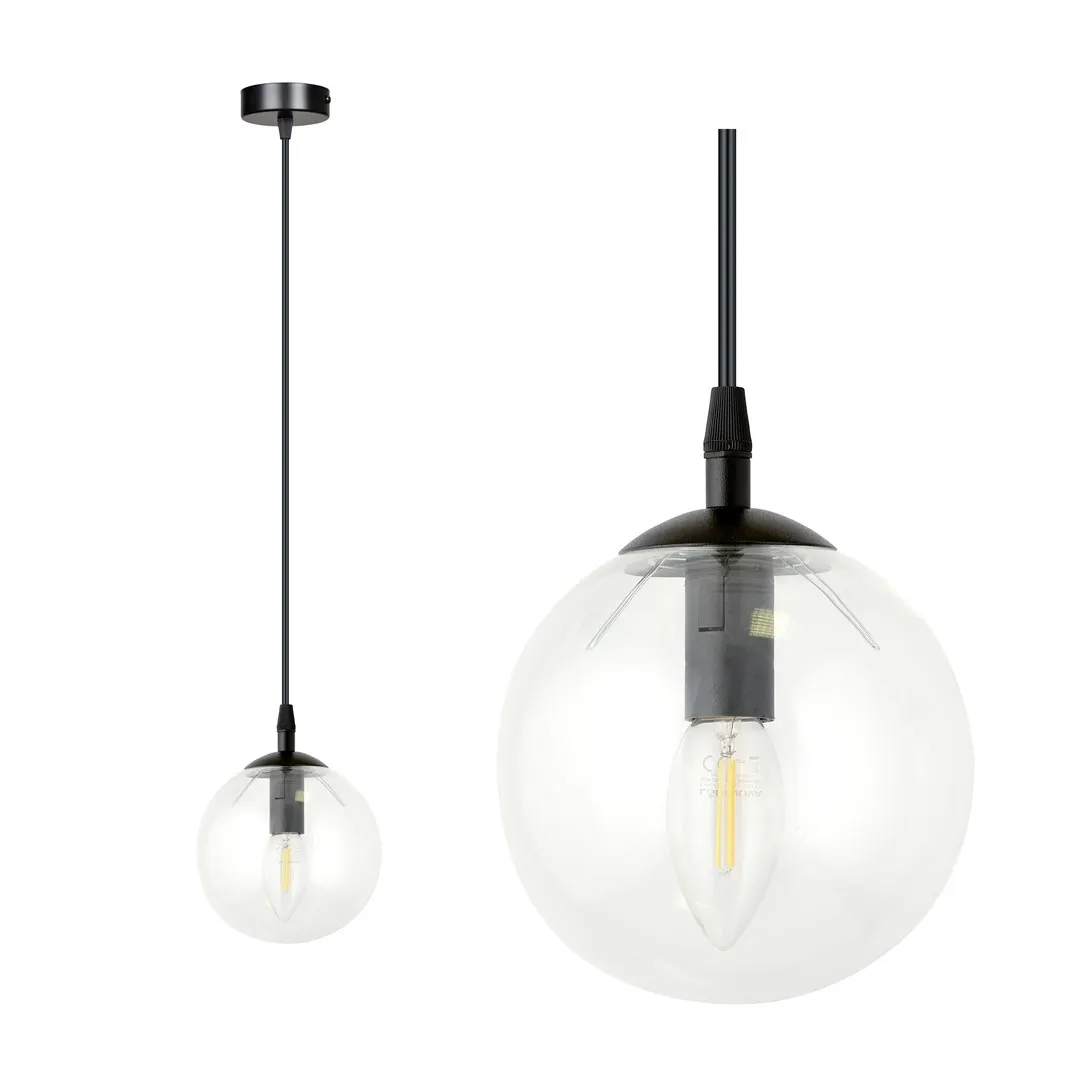 Lampa wisząca COSMO 1 czarny transparentny — zdjęcie 3