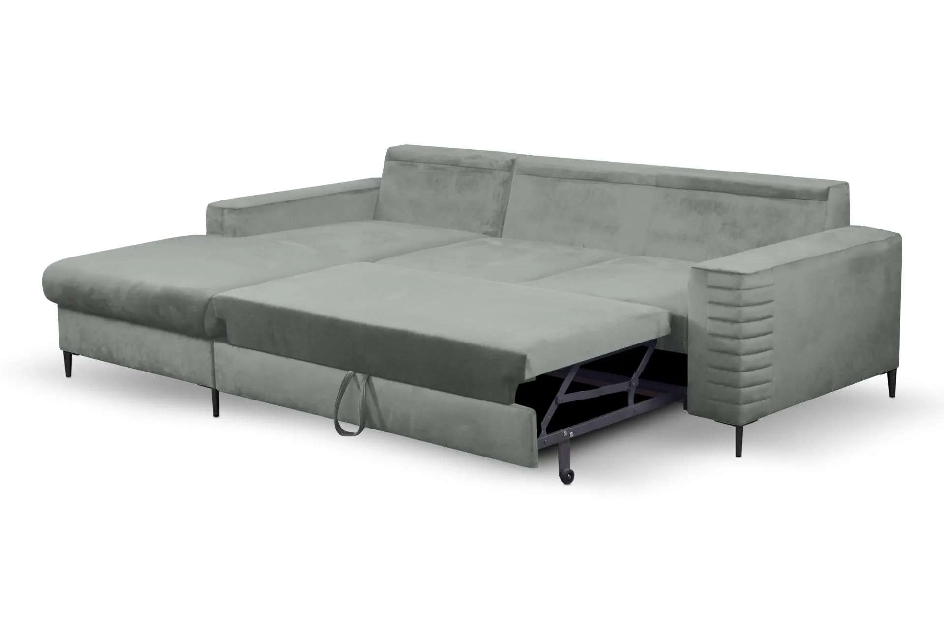 Narożnik rozkładany z pojemnikiem COLLIN VELLUTO 253 cm lewy szary - COLILIN_NAR_VELLUTO16_L