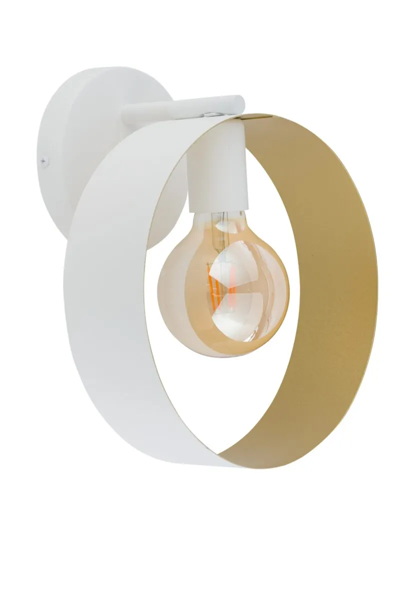 Kinkiet HAPPY biało-złoty