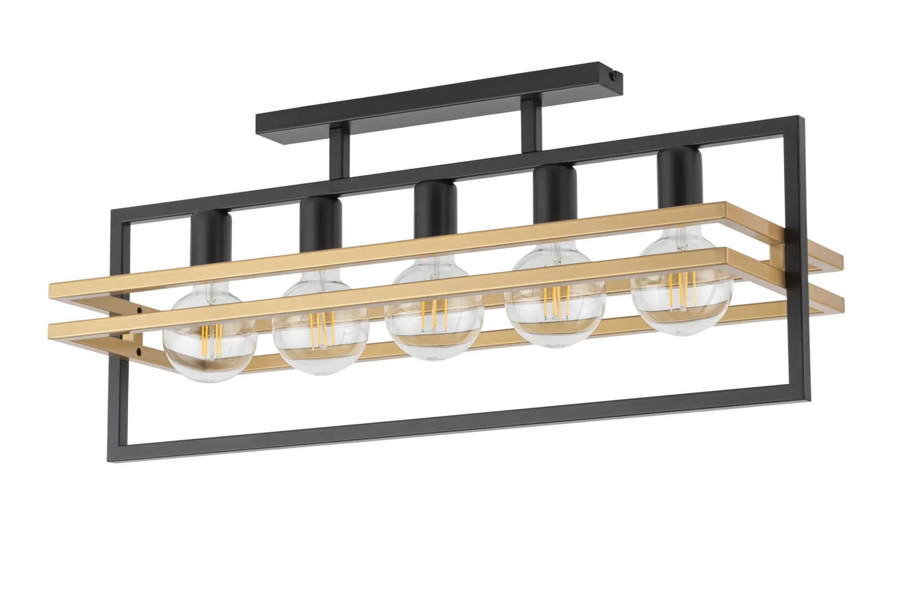 Lampa sufitowa/plafon MERCI 5 czarno-złoty
